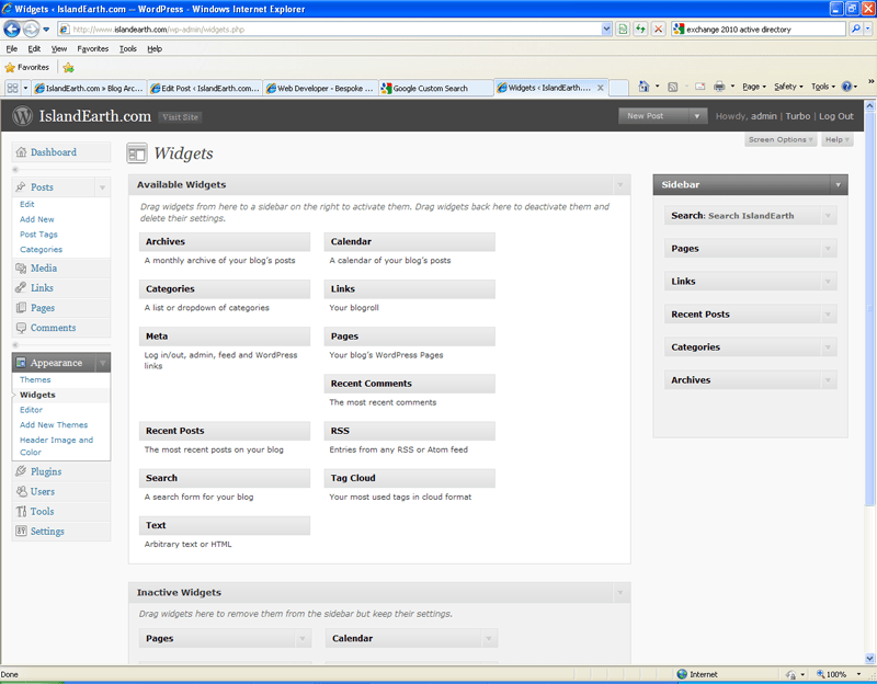 Wordpress Search Setup Search Widget