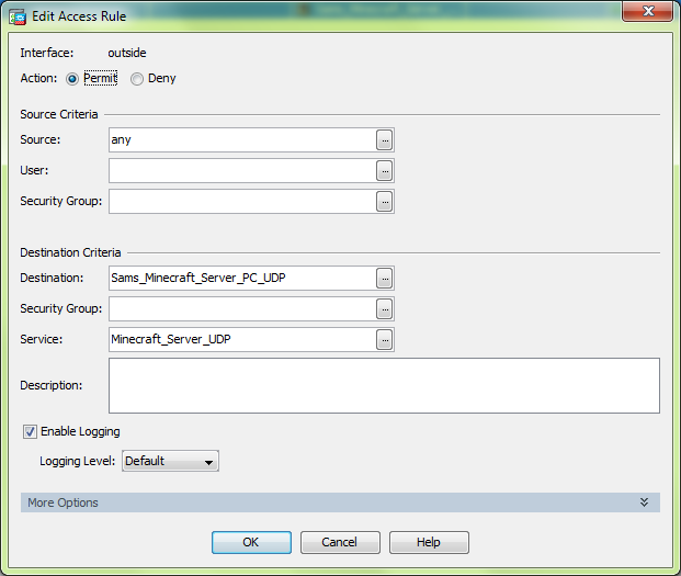 Cisco ASA setting up port forwarding using ASDM – Minecraft example ...